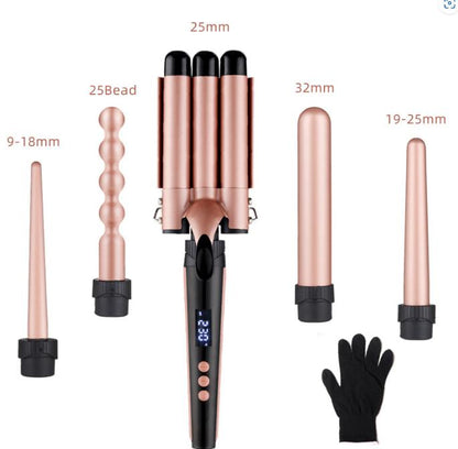fer à boucler multifonction 5 en 1 avec tête interchangeable